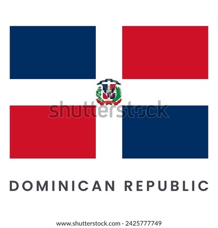 Dominican Republic flag isolated on white background.