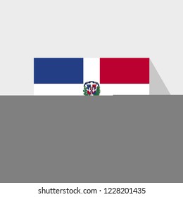 Dominican Republic flag Long Shadow design vector