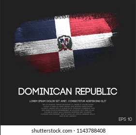 Dominican Republic Flag Made of Glitter Sparkle Brush Paint Vector