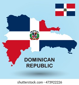 Dominican Republic flag map