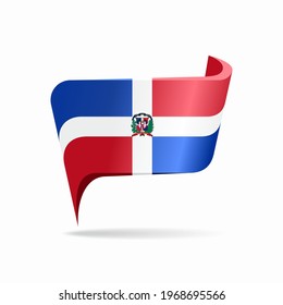 Dominican Republic flag map pointer layout. Vector illustration.