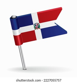 Dominican Republic flag map pointer layout. Vector illustration.