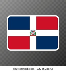 Dominican Republic flag, official colors and proportion. Vector illustration.