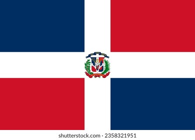 Dominican Republic flag. Official colors. Correct proportion. Vector illustration