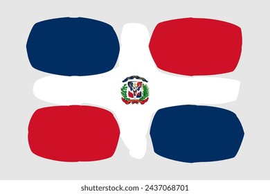 Dominican Republic flag - painted design vector illustration. Vector brush style