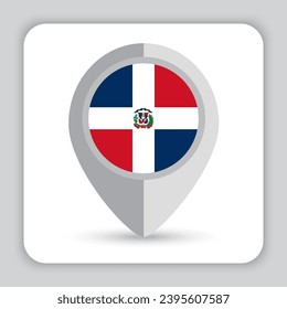 Dominican Republic Flag Pin Map Icon