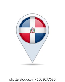 Dominican Republic - flag pin for map. Vector illustration.