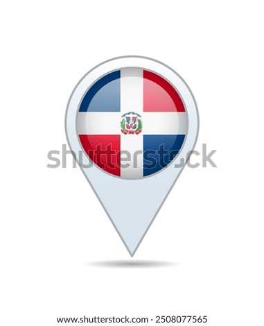 Dominican Republic - flag pin for map. Vector illustration.