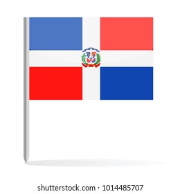 Dominican Republic Flag Pin Vector Icon - Illustration
