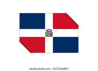 Dominican Republic flag - rectangle colorful flag representing a country cultural identity and heritage. The essence of national pride and unity. Attached by the corners in a paper album