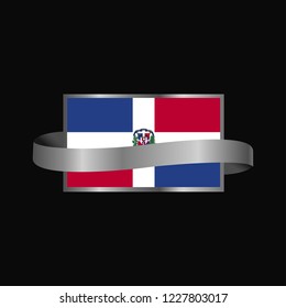 Dominican Republic flag Ribbon banner design