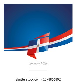 Dominican Republic flag ribbon New abstract origami blue background banner vector