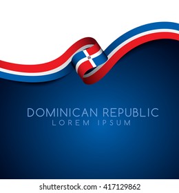 Dominican Republic Flag Ribbon : Vector Illustration