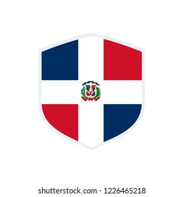 Dominican Republic flag. Dominican Republic shield flag.