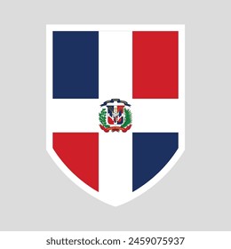 Dominican Republic Flag in Shield Shape Frame