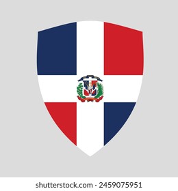 Dominican Republic Flag in Shield Shape Frame