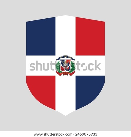Dominican Republic Flag in Shield Shape Frame