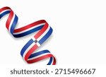 Dominican Republic flag stylized wavy ribbon, symbolizing national pride, celebration, or cultural identity. Vector illustration.