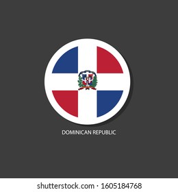 Dominican Republic flag Vector circle with flags.