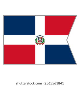 Dominican Republic flag vector design and illustration , National flag country with original color, Pennon flag