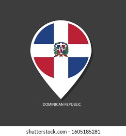 Dominican Republic flag Vector marker with flags.