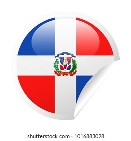 Dominican Republic Flag Vector Round Corner Paper Icon - Illustration