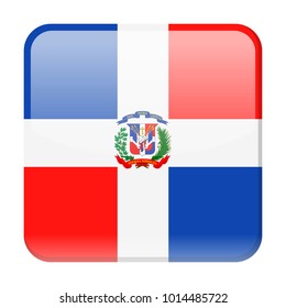 Dominican Republic Flag Vector Square Icon - Illustration