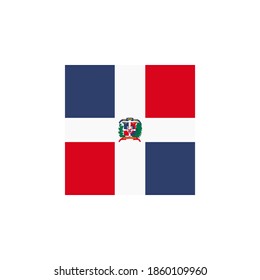 Dominican Republic flag vector square icon - illustration. Flag of Dominican Republic. Abstract concept, icon, square, button