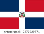 Dominican Republic  flag wave isolated on png or transparent background