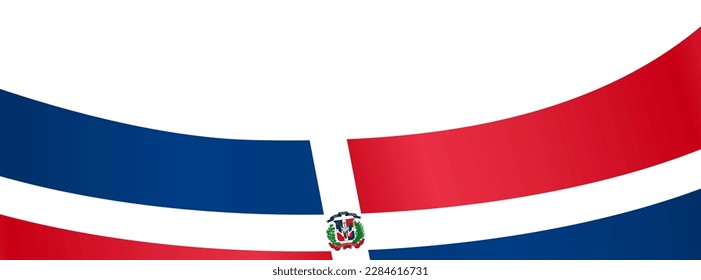 Dominican Republic  flag wave isolated on png or transparent background