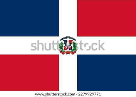 Dominican Republic  flag wave isolated on png or transparent background