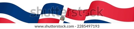 Dominican Republic  flag wave isolated on png or transparent background
