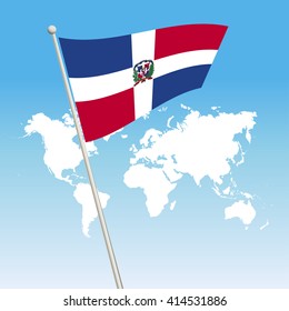 Dominican Republic Flag. waving flag