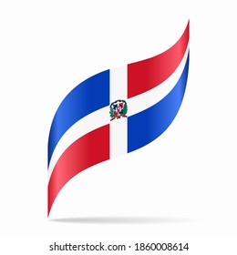Dominican Republic flag wavy abstract background. Vector illustration.