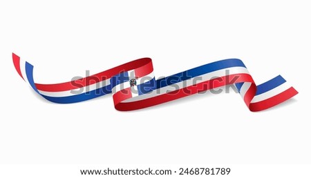 Dominican Republic flag wavy abstract background. Vector illustration.