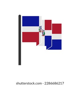 Dominican Republic flags icon set, Dominican Republic independence day icon set vector sign symbol