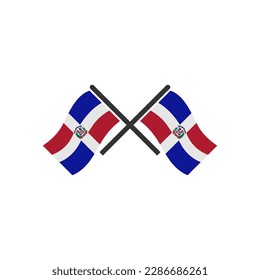 Dominican Republic flags icon set, Dominican Republic independence day icon set vector sign symbol