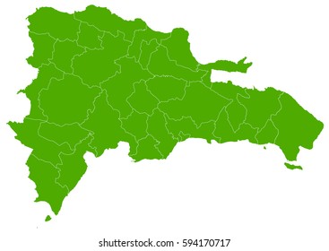 dominican Republic green map
