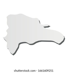 Dominican Republic - grey 3d-like silhouette map of country area with dropped shadow. Simple flat vector illustration.