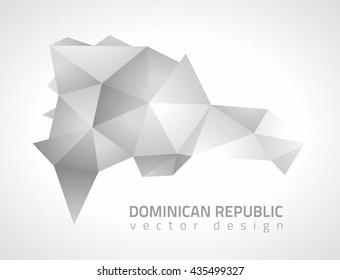Dominican republic grey vector modern map