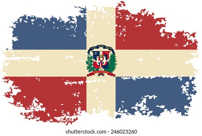 Dominican Republic grunge flag. Vector illustration. Grunge effect can be cleaned easily.
