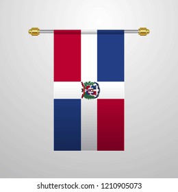 Dominican Republic hanging Flag