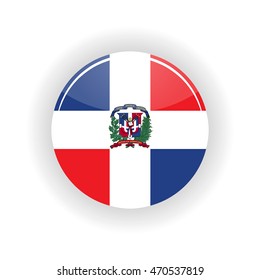 Dominican republic icon circle isolated on white background. Santo Domingo icon vector illustration