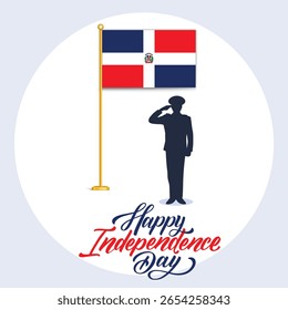 Dia da Independência da República Dominicana. 1 de dezembro. 27 de fevereiro. Independência, Dia Nacional, Bandeira, Design Tipográfico, Conceito Criativo. Modelo para banner, cartaz, propaganda, cartão postal