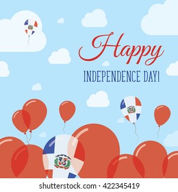 Dominican Republic Independence Day Flat Patriotic Design. Dominican Flag Balloons. Happy National Day Dominican Republic Vector Patriotic Design. Celebration Balloons Patriotic Design.