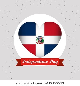 Dominican Republic Independence Day With Heart Emblem Design