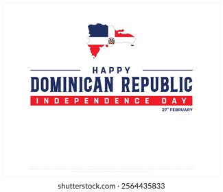 DOMINICAN REPUBLIC Independence Day vector design on a white background with map flag, Typographic Design of DOMINICAN REPUBLIC National Day, DOMINICAN REPUBLIC flag typography
