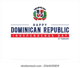 DOMINICAN REPUBLIC Independence Day vector design on a white background with flag symbol, Typographic Design of DOMINICAN REPUBLIC National Day, DOMINICAN REPUBLIC flag typography