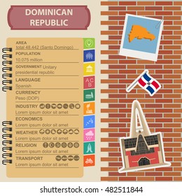 Dominican republic infographics, statistical data, sights. a.Vector illustration