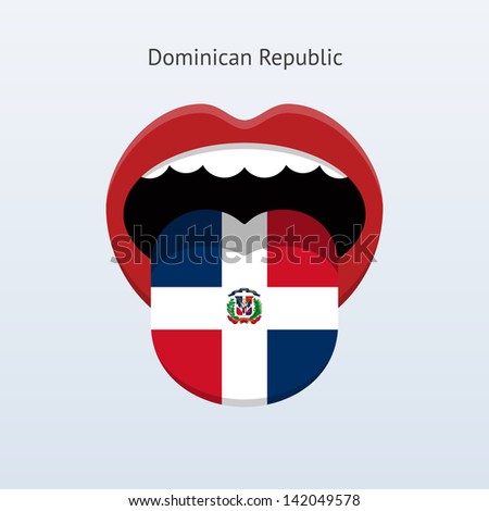 Dominican Republic language. Abstract human mouth. Vector illustration.